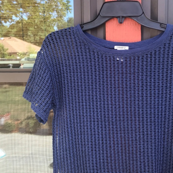 Navy Forever 21 Crop Top - Picture 2 of 4